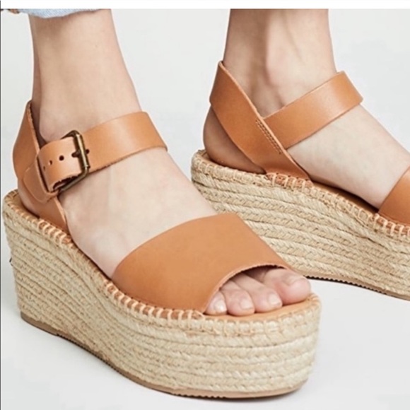 NIB Soludos Minorca High Platform Leather Wedges - Picture 2 of 12